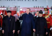 Turkish President Erdogan arrives to warm welcome on a two-day visit