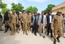 Chairman District Council Sukkur Syed Kumail Hyder Shah and GOC Pano Aqil Major General Shehryar Qureshi Review Flood Situation, Orders 24-Hour Monitoring of Protective Dykes