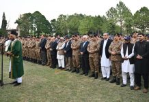 Funeral prayers of Shaheed Lt Col Junaid Tairq, Major Tayyab Rahat offered