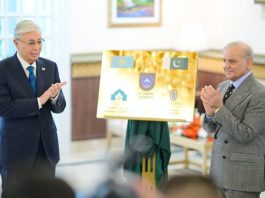 PM, Kazakhstan President unveil commemorative plaques for sports center, university centers