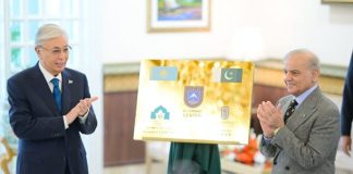 PM, Kazakhstan President unveil commemorative plaques for sports center, university centers
