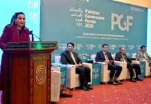 Senator Sherry Rehman Addresses Pakistan Governance Forum