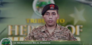 Lt. Muhammad Bilal awarded Tamgha-e-Basalat for exceptional courage in Marka-e-Haq