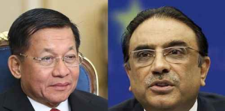 President Zardari felicitates President of Myanmar on assumption of office