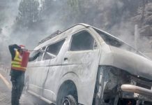 10 killed, 13 injured after tourist van catches fire on Murree Expressway