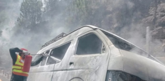 10 killed, 13 injured after tourist van catches fire on Murree Expressway